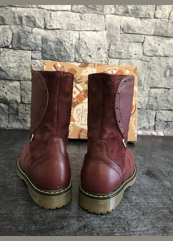 Шкіряні чоботи для дівчаток бордовий 11Shoes Чоботи (306442958)