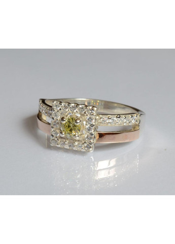 Серебряная кольца с золотыми вставками Silver Style (367112943)