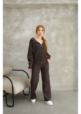 Женский костюм 2-ка с капюшоном, вязаный — ЗАМЕРЫ В ОПИСАНИИ GD/GL Модний простір (370147438)