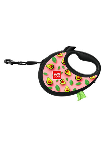 Повідець-рулетка для собак R-leash з контейнером для пакетів, світловідбивна стрічка, M, до 20 кг, 5 м WAUDOG (322642890)