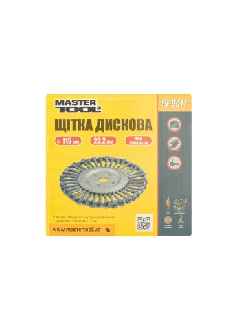 Корщітка для болгарки УШМ дротяна щітка дискова 115 мм 19-9011 Mastertool (386745540)