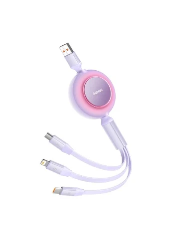 Кабель зарядний Baseus Bright Mirror 3 в 1 1,1 м USB Type-A Micro Lightning Type-C No Brand Bright Mirror One-for-three Retractable Data Cable (401165148)