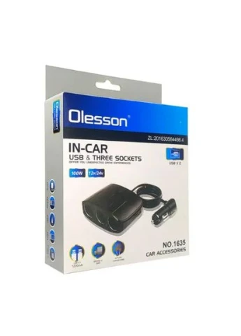 Разветвитель прикуривателя Olesson 1635 2 USB UKC (368303976)