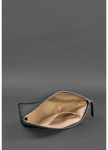 Женская черная кожаная косметичка Краст BlankNote (398244462)