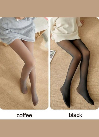 Женские колготки на меху капроновые черного цвета с эффектом голых ножек No Brand (303354977)