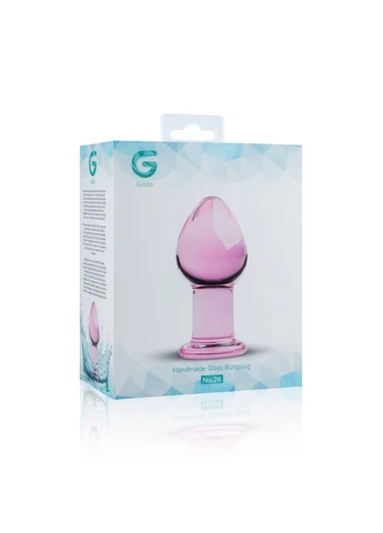 Розовая анальная пробка из стекла, диаметр 4,3 см - Pink Glass Buttplug No. 26.2 Gildo (385186523)