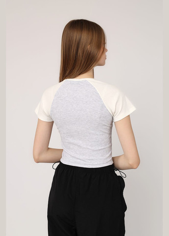 Футболка с коротким рукавом женская цвет светло-серый ЦБ-00275576 Divon - (330357961)