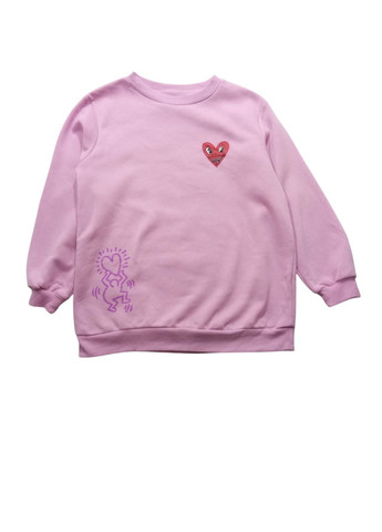 H&M свитшот на флисе рисунок розовый кэжуал