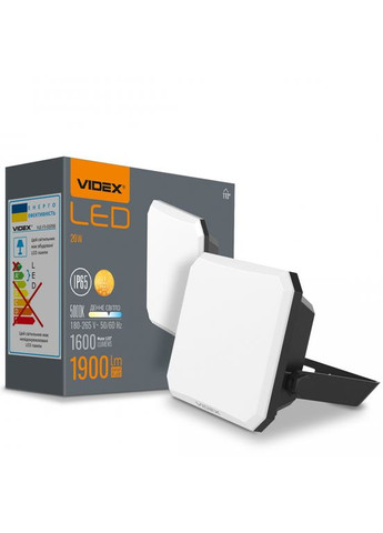Світлодіодний прожектор F3 20W 5000K 220V Black (VLEF3-0205B) Videx (282312919)