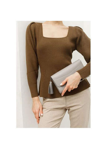 Поясная сумка женская кожаная через плечо с ремешком Элис серая BlankNote (302008829)