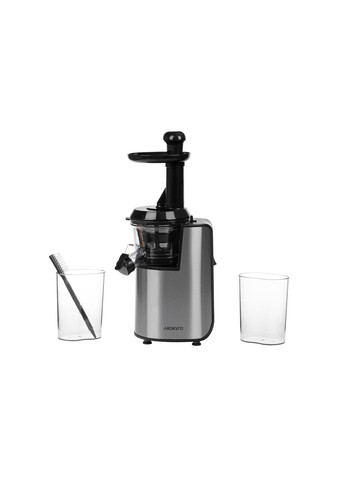 Соковыжималка шнековая 200Вт, чаша 0.6л, жмых-0.6л, пластик/металл, серебристо-черный Ardesto (315600984)