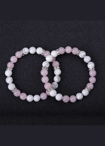 Комплект браслетів з кахолонгу та кунциту з дисками (12129) Hemst (301071105)