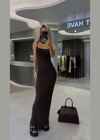 Коричневое повседневный женское платье в стиле скимс Avanti однотонное