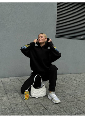 Стильный костюм с двойным капюшоном и объемным тощи • вышивка “Колосок” • регулируемая длина кофты • ЗАМЕРЫ В ОПИСАНИИ Vione (370986004)