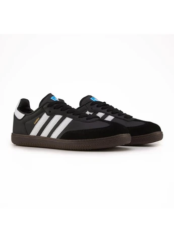 Белые демисезонные кроссовки мужские adidas samba og black white premium адидас самба белые No Brand