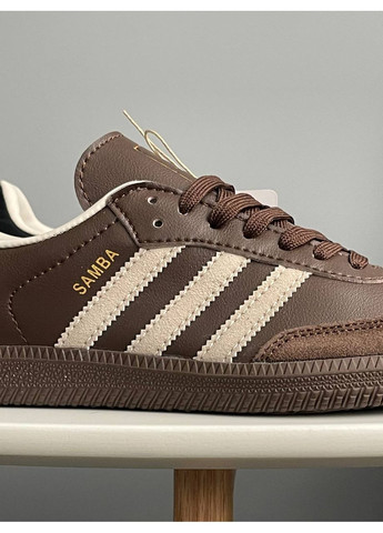 Кроссовки женские Adidas Samba Brown Beige | Адидас Самба коричневые No Brand коричневые демисезоны (356764826)