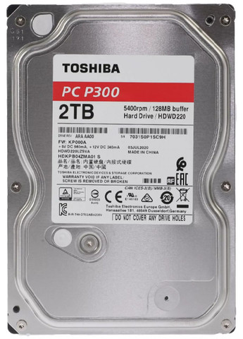 Жесткий диск P300 2 TB 3.5 дюйма внутренний SATA HDWD220UZSVA Toshiba (280877349)