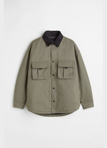 Оливковая (хаки) демисезонная куртка-рубашка H&M