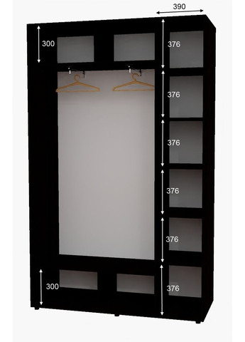 Шафа-купе дводверна 160*45*250 Венге магія Дзеркало з піскострумним малюнком Алекса (360446894)