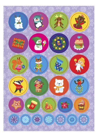 Книга "Альбом зимних наклеек. Веселые зверята" цвет разноцветный ЦБ-00287050 УЛА (364653445)