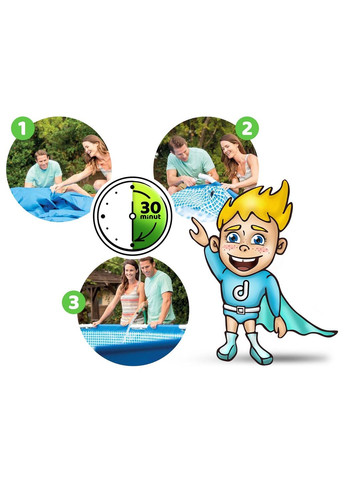 Бассейн каркасный 16в1 28212, 366 x 76 см + пузырьковая машина Intex (329201061)