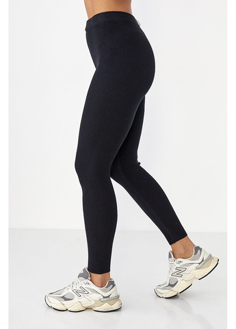 Черные демисезонные женские трикотажные лосины Lurex