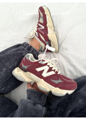 Білі Осінні кросівки чоловічі new balance 9060 washed burgundy нью беланс 9060 No Brand