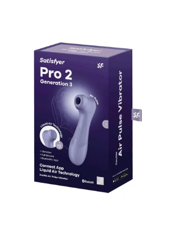 Смарт вакуумный вибратор для клитора Pro 2 Generation 3 with Liquid Air Connect App Lilac Satisfyer (315013905)