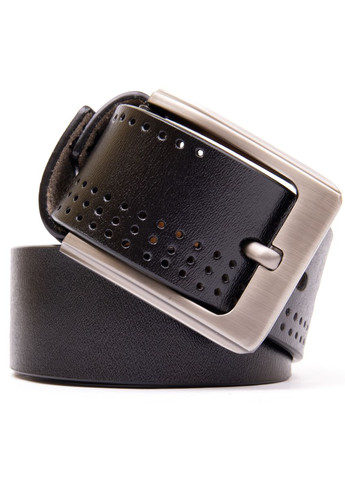 Чоловічий ремінь шкіряний з дірками 20383 Чорний Vintage (302972080)