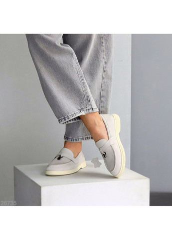 No Brand Жіночі лофери сірий з натуральна замша, — демісезон (382761182)