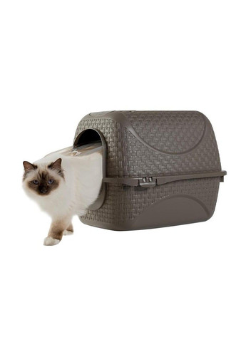 Закрытый туалет для кошек PRIVE' 41,8x50,5x39,6h, светло-серый Bama (372085217)