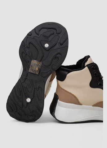 Кросівки жіночі зимові на хутрі, колір бежево-чорний, 248RXM19-93 Ager комбіновані зими (368828554)