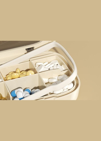 Таблетница пластиковая 18467 2.5х7х10 см бежевая No Brand (364770553)