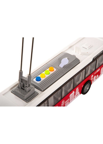 Іграшка Інерційний тролейбус зі звук. та світл. ефектами, дверцята відкриваються (1:16) (7080888) DIY TOYS (360396468)