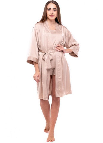 Бежева всесезон жіноча піжама прямого крою на резинці (майка + шорти) (ll187730089) LadyLike