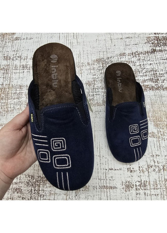 Тапочки чоловічі домашні сині закритий носок Inblu (366144495)