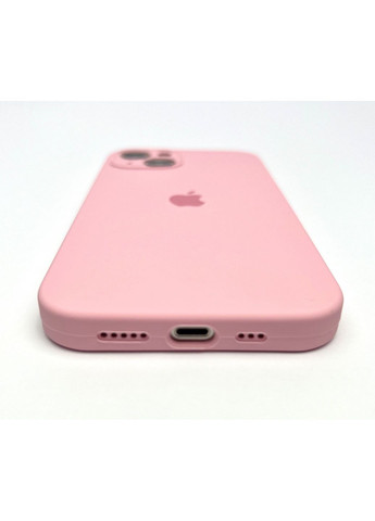 Чохол на 14 Silicone case full camera чохол з мікрофіброю силіконовий для айфон 14 Pink No Brand (369137010)