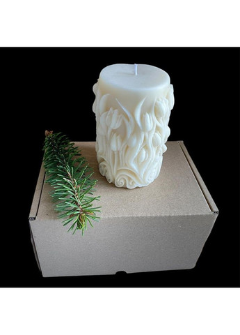 Свічка ручної роботи з квітковим візерунком в подарунковій коробці (TA0160_4) No Brand (367953927)