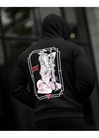 Тактичний чоловічий зимовий костюм на флісі Дівчина чорний No Brand