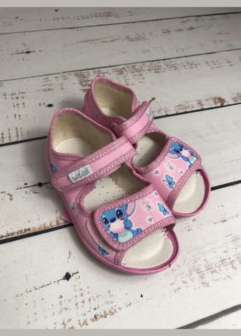 Розовые босоножки тапочки детские текстильные для девочек розовый (330) Waldi
