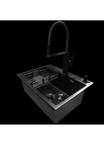Комплект кухонной мойки Kraft KRF 60х50HM PVD (3.0/1.0 мм) Kroner (372130512)