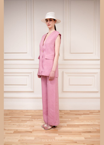 ЛЛЯНИЙ ДОВГИЙ ЖИЛЕТ РОЖЕВОГО КОЛЬОРУ В РОМАНТИЧНОМУ СТИЛІ БОДРУМ Dolcedonna (340114179)