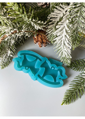 Молд 2в1 кінь гойдалка для новорічних іграшок на ялинку силіконова форма для епоксидної смоли No Brand (370566680)