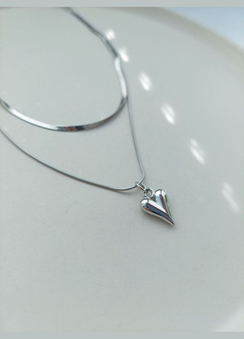 Цепочка на шею двойная с кулоном Сердце MN0105 DeKolie (330033569)