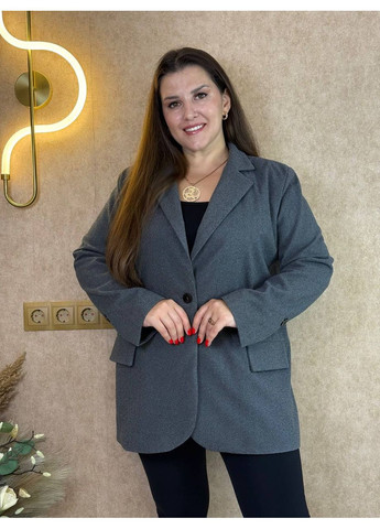 Графітове демісезонне Пальто-жакет жіночий із пальтового кашеміру на підкладці — стильний крій, практичний дизайн (заміри в описі) DK/DL Мода без кордонів