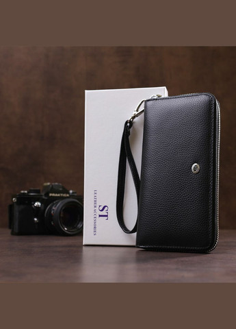 Витончений жіночий гаманець-клатч 18852 Чорний st leather (298568658)