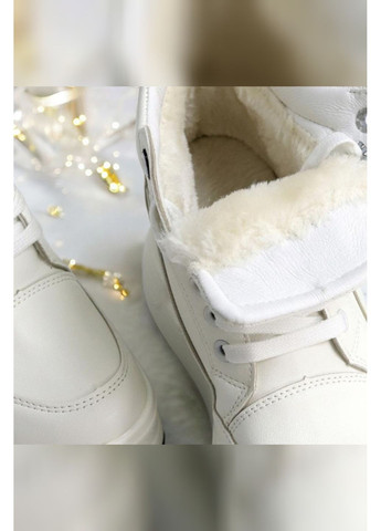 Жіночі зимові снікерси кросівки білі екохутро платформа танкетка утеплені Veagia Снікерси білі зими (372754738)