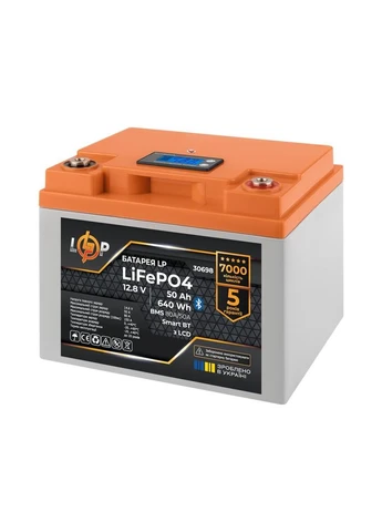 Батарея LiFePo4 12V (12.8V) - 50 Ah (640Wh) LCD Smart BT (30698) LogicPower (402486486)