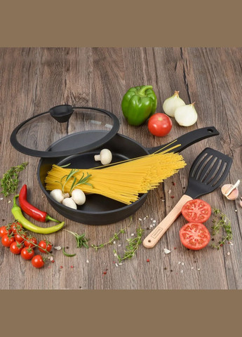 Сотейник Black Pro New 30 см, с жаростойкой крышкой с ободком из силикона (88374-30-S) Lessner (342117561)