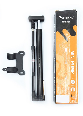 Насос велосипедний з манометром та підніжкою чорний (G0000925) West Biking YP0711106 (352192443)